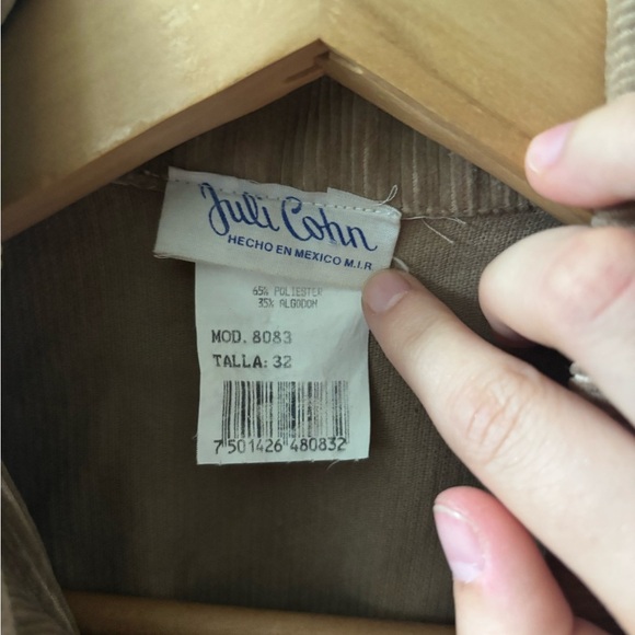 Tan corduroy zip up jacket with lace up sleeves - Picture 8 of 10